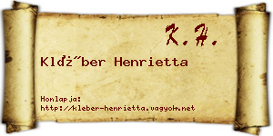 Kléber Henrietta névjegykártya