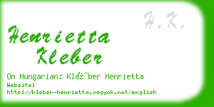 henrietta kleber business card